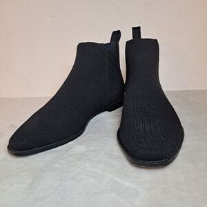 Rothy’s The Lug Merino Ankle Boot Women's Sz 6.5 Onyx Black Chelsea Wool Blend